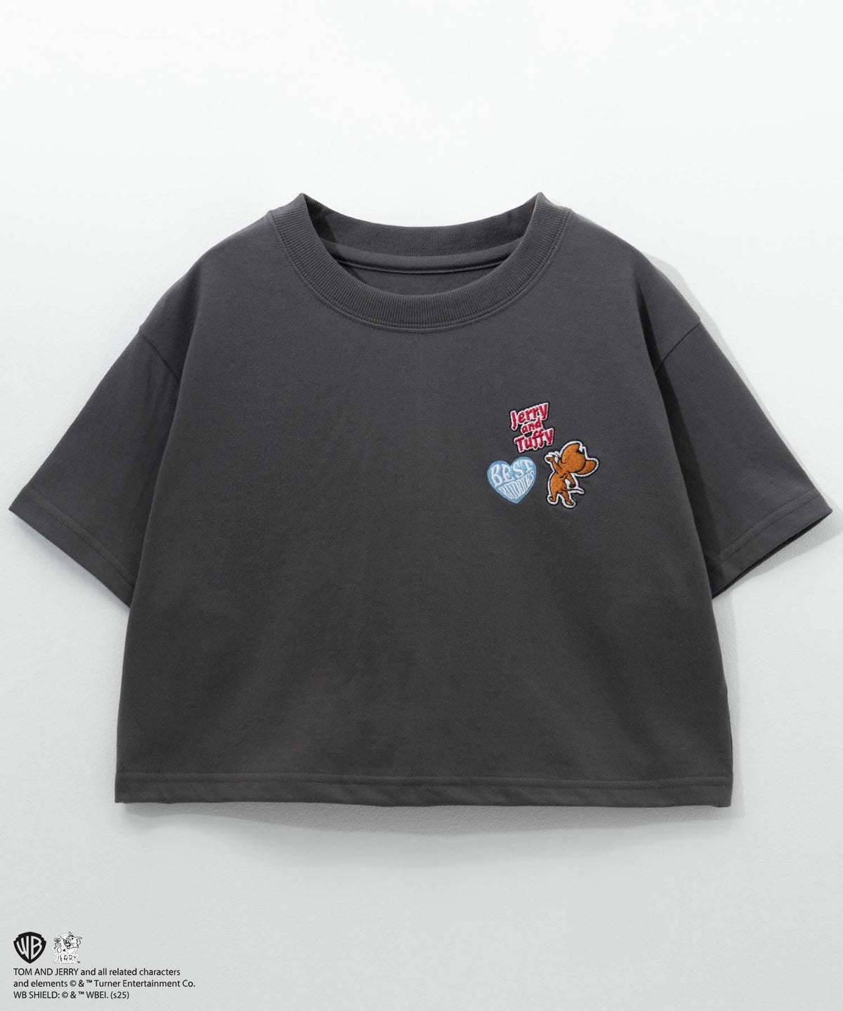 Tom and Jerry ショート丈胸刺繍Tシャツ キッズ ネコポス 対応商品