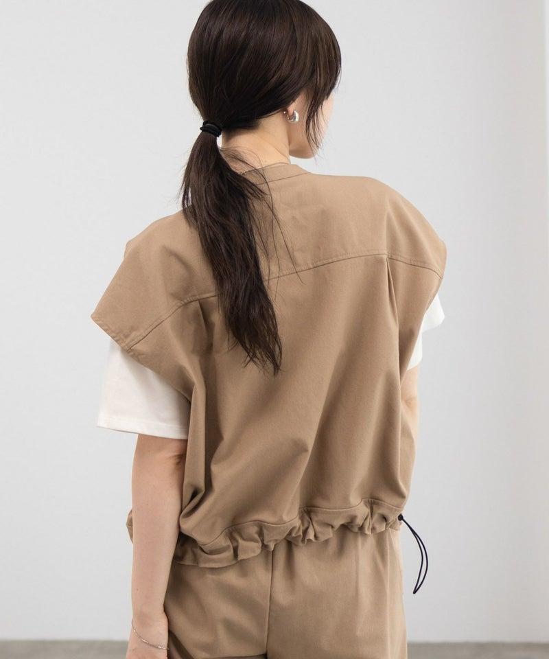 Idnes リネンライクノーカラージャケット レディース商品画像-7