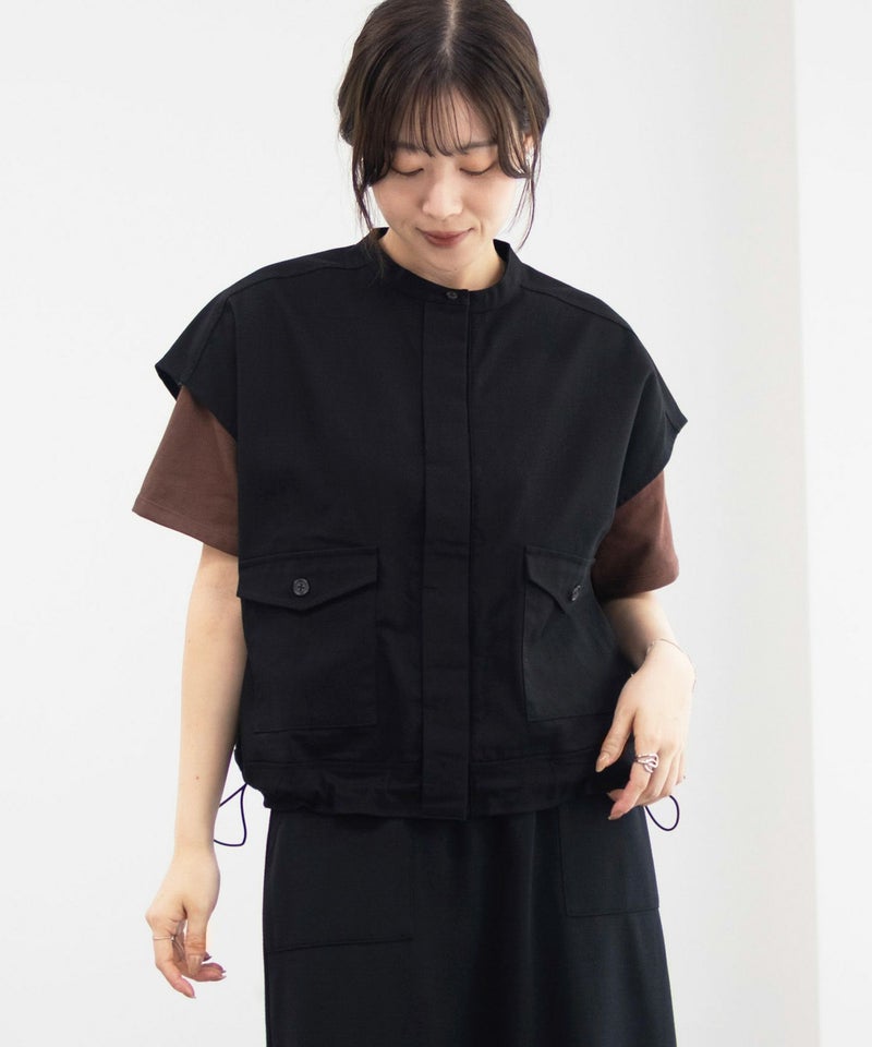 Idnes リネンライクノーカラージャケット レディース商品画像-10