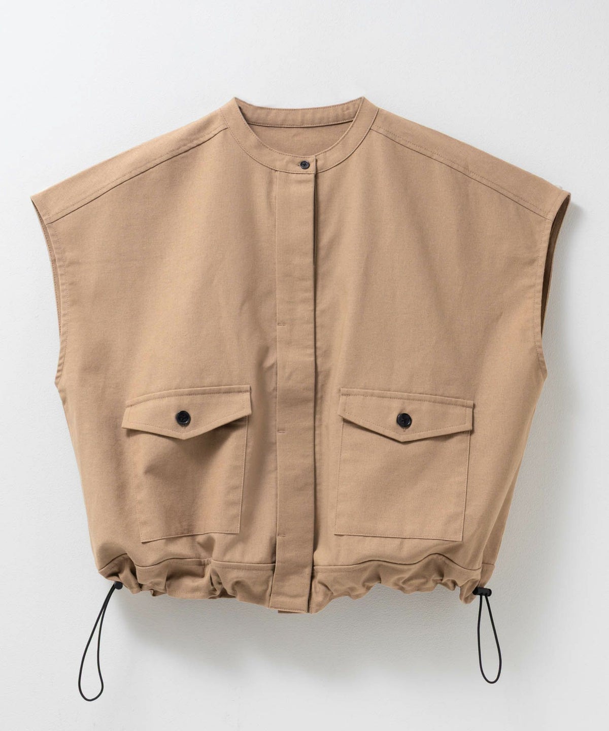 Idnes リネンライクノーカラージャケット レディース