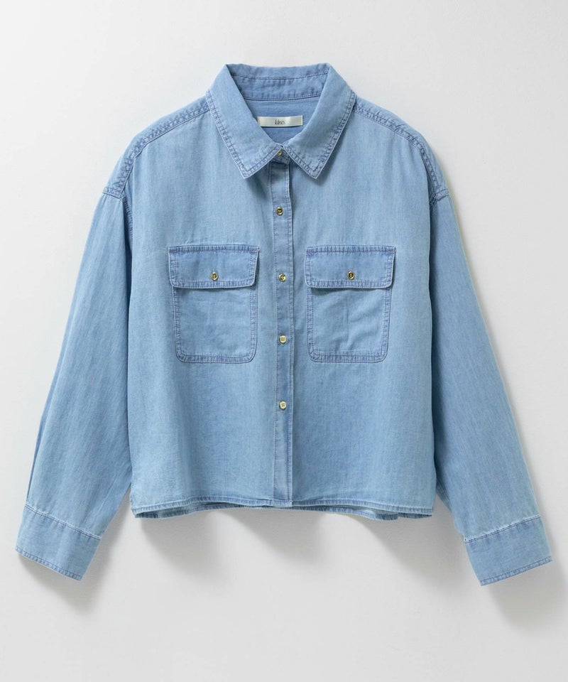 Idnes デニムコンパクトシャツ レディース商品画像-16