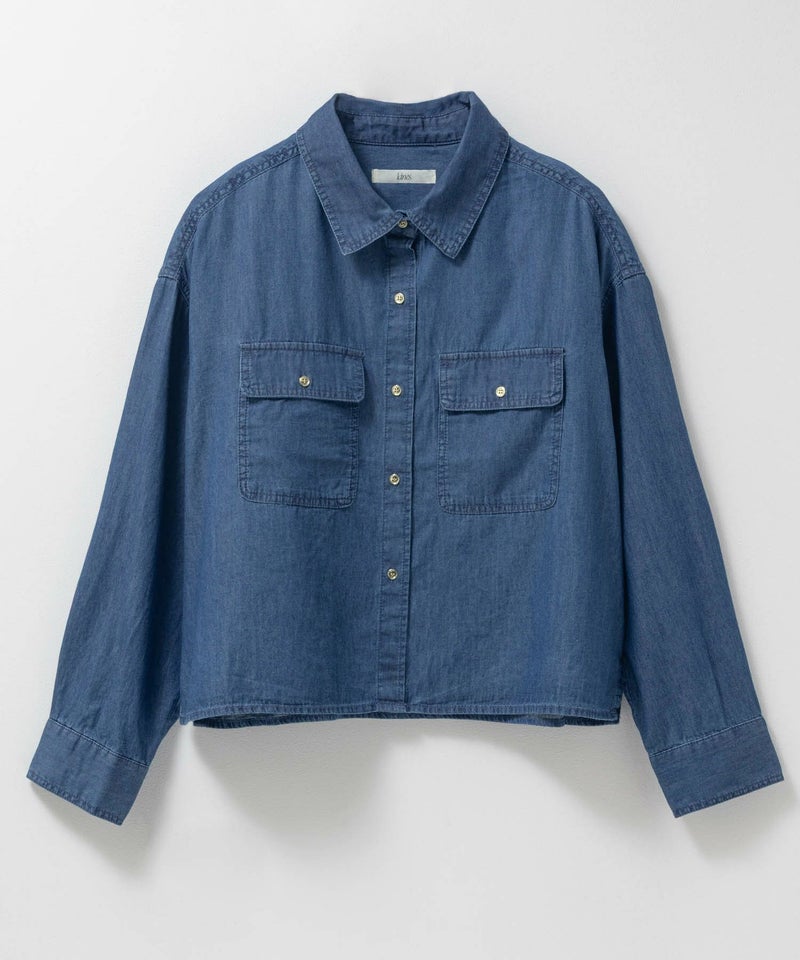 Idnes デニムコンパクトシャツ レディース商品画像-18