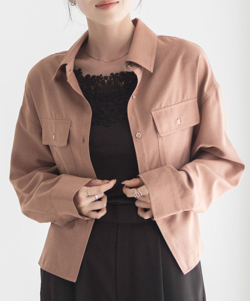 Idnes リネンライクコンパクトシャツ レディース商品画像-4