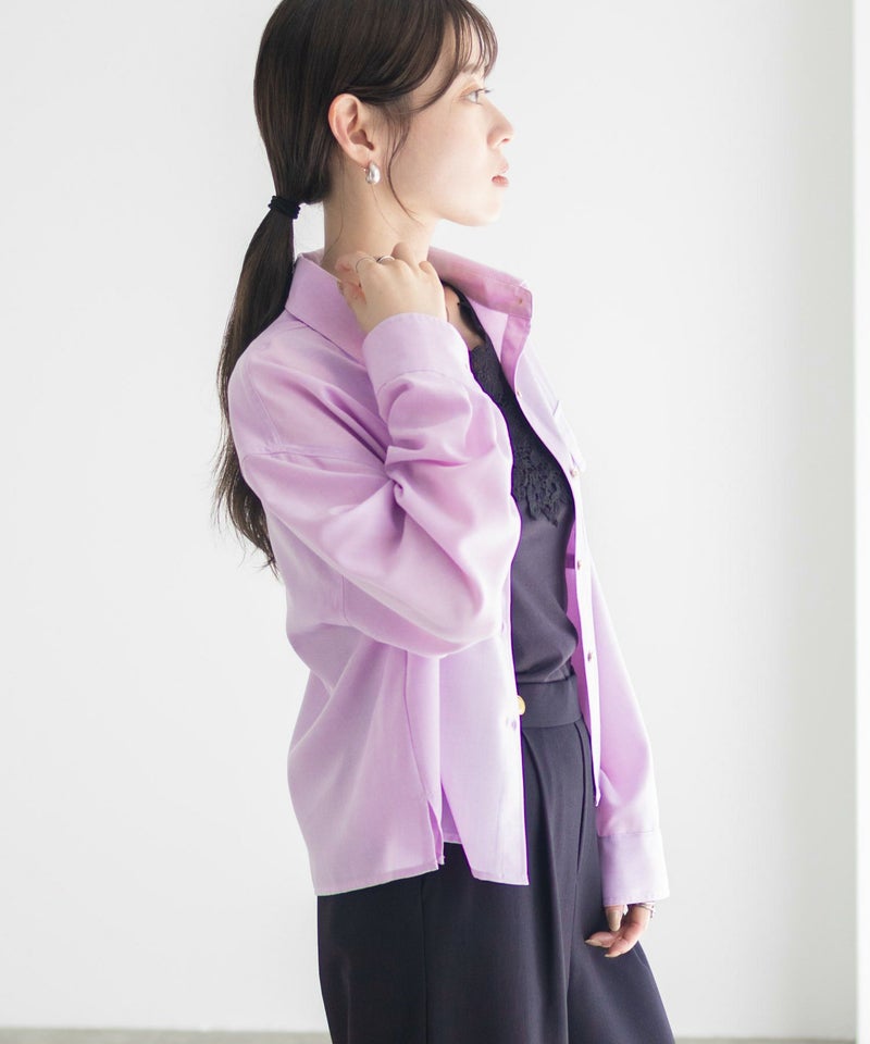 Idnes リネンライクコンパクトシャツ レディース商品画像-11