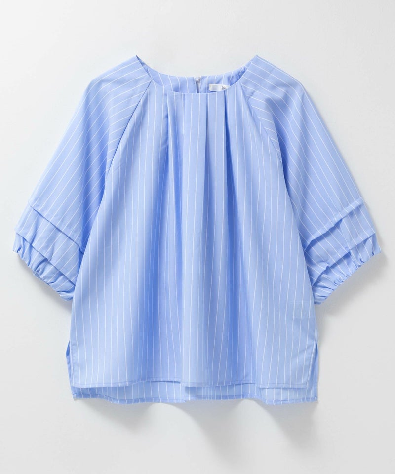 Idnes 袖タックストライプブラウス レディース商品画像-15