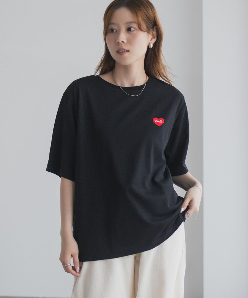 T-GRAPHICS ハート刺繍Tシャツ レディース メール便 対応商品商品画像-11