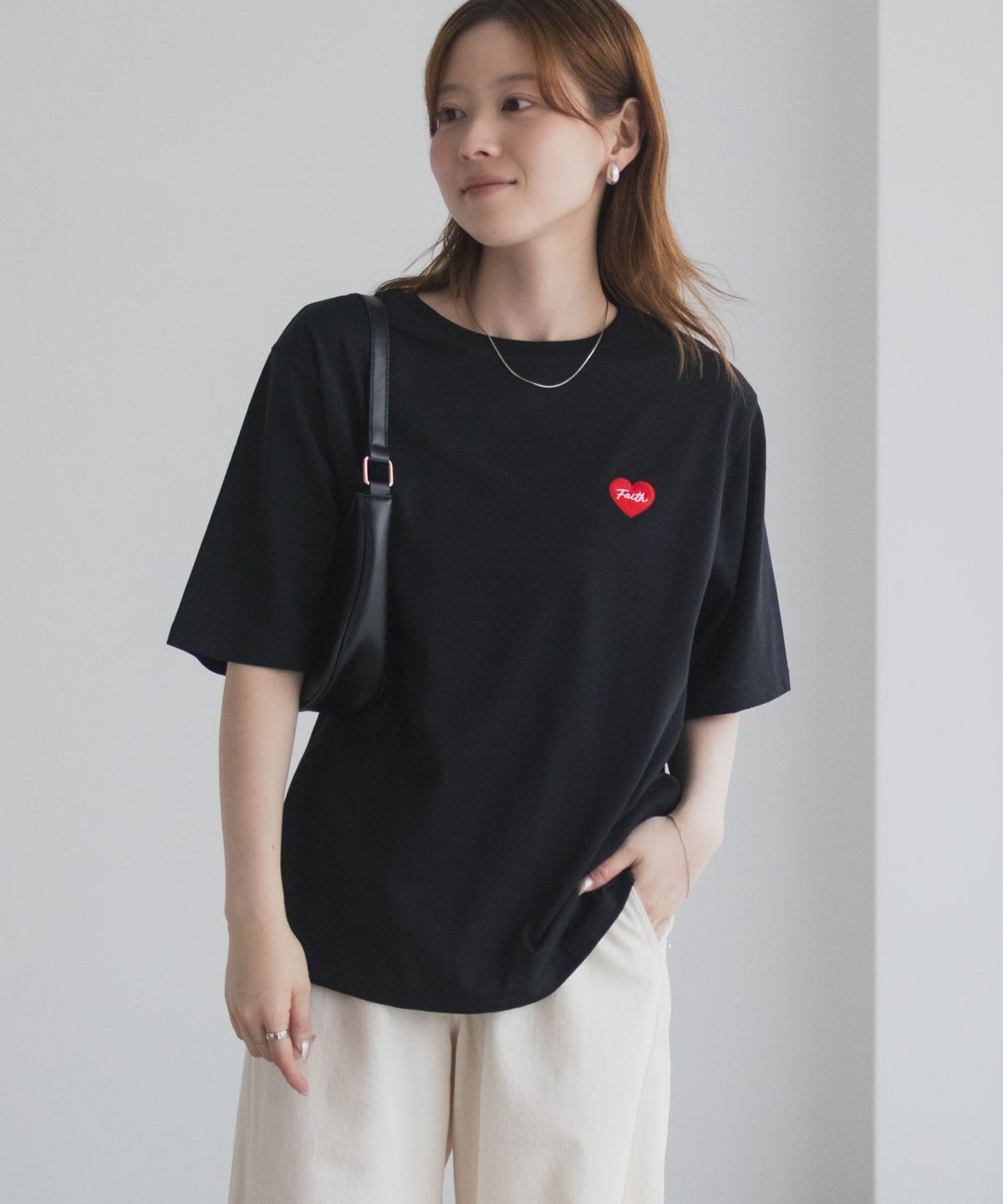 T-GRAPHICS ハート刺繍Tシャツ レディース ネコポス 対応商品