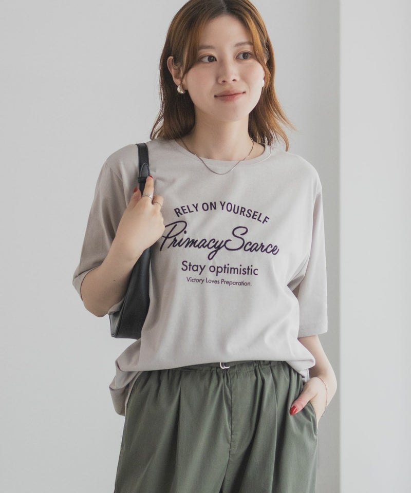 T-GRAPHICS  メッセージ刺繍Tシャツ レディース メール便 対応商品商品画像-1