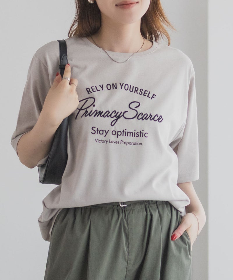 T-GRAPHICS  メッセージ刺繍Tシャツ レディース メール便 対応商品商品画像-1