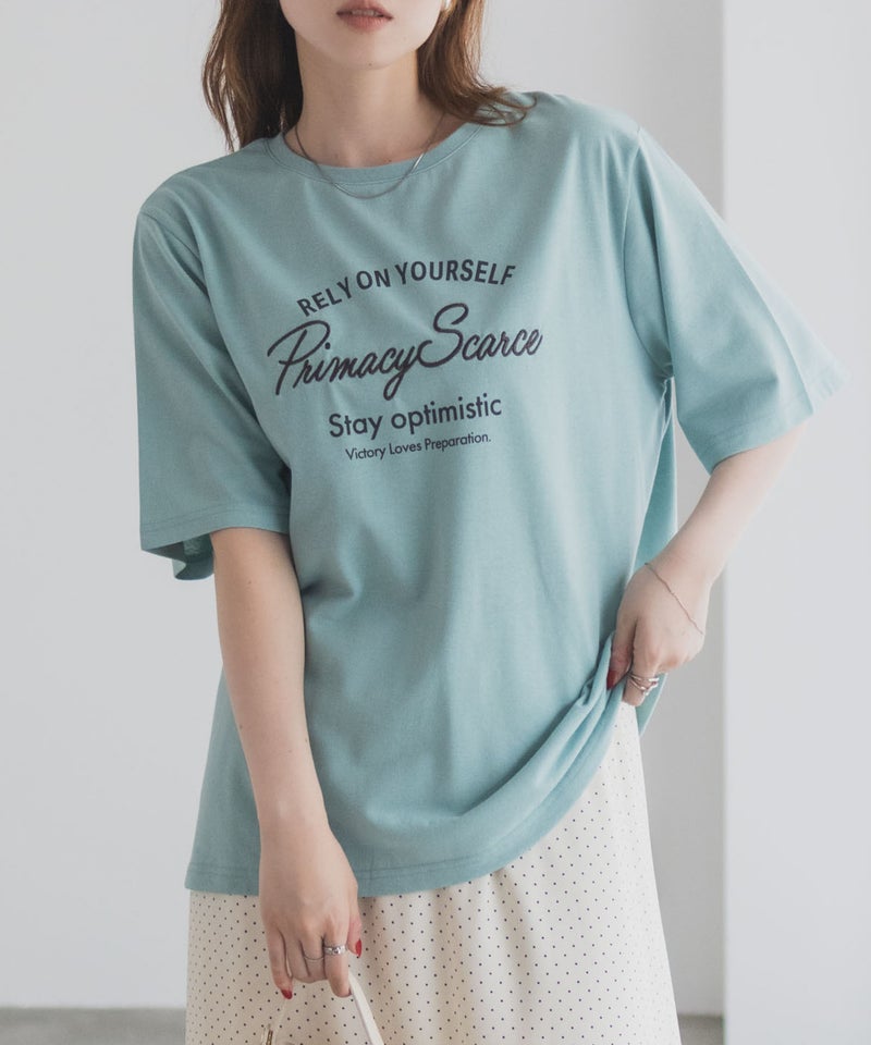 T-GRAPHICS メッセージ刺繍Tシャツ レディース メール便 対応商品商品画像-3