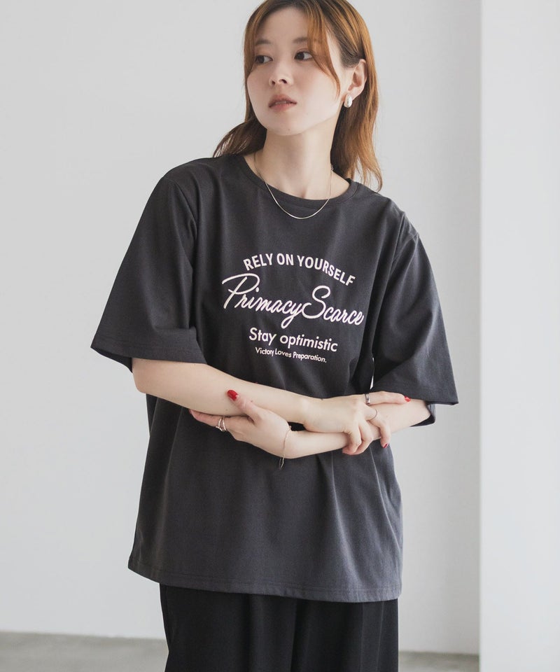 T-GRAPHICS  メッセージ刺繍Tシャツ レディース メール便 対応商品商品画像-12
