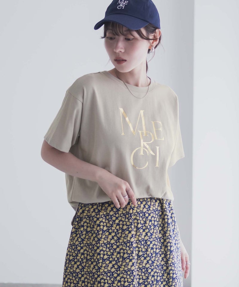 Idnes MERCI箔プリントTシャツ レディース メール便 対応商品商品画像-11