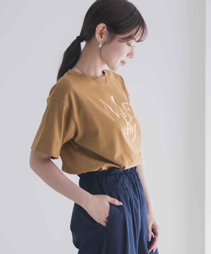 Idnes MERCI箔プリントTシャツ レディース メール便 対応商品商品画像-17