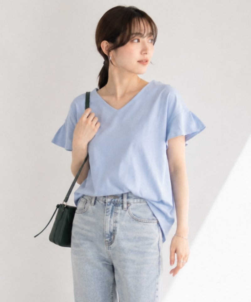 Idnes スリーブデザインTシャツ レディース メール便 対応商品商品画像-4