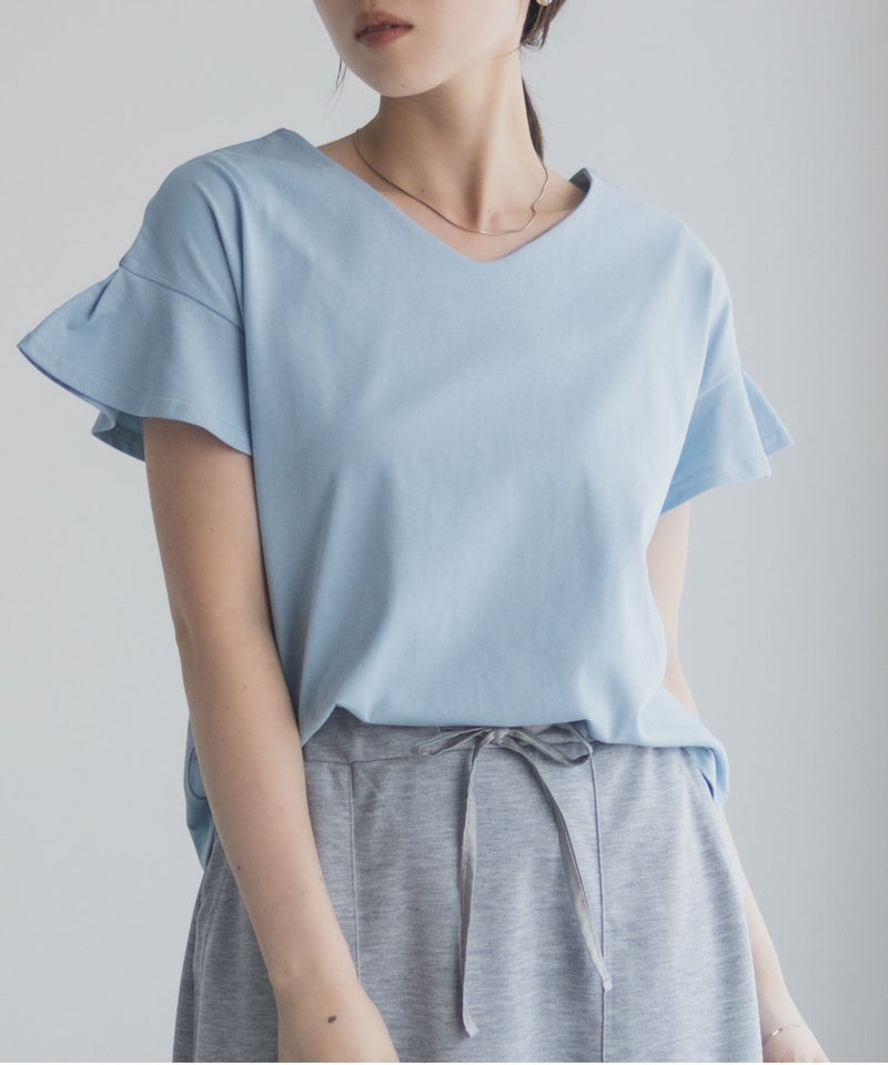 Idnes スリーブデザインTシャツ レディース メール便 対応商品商品画像-5