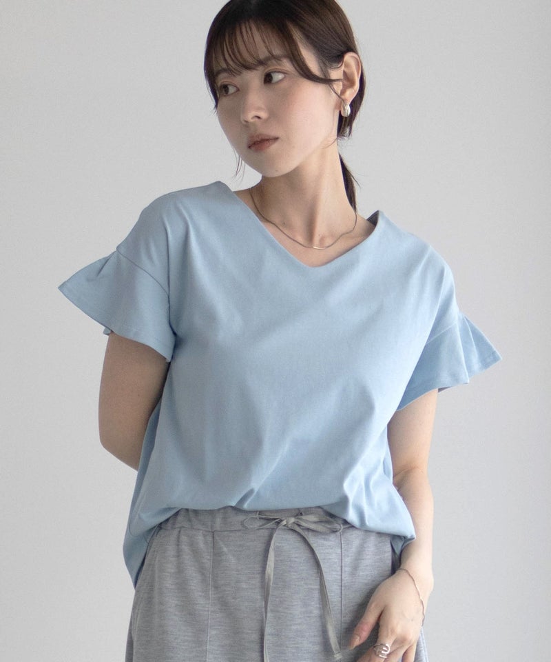 Idnes スリーブデザインTシャツ レディース メール便 対応商品商品画像-6