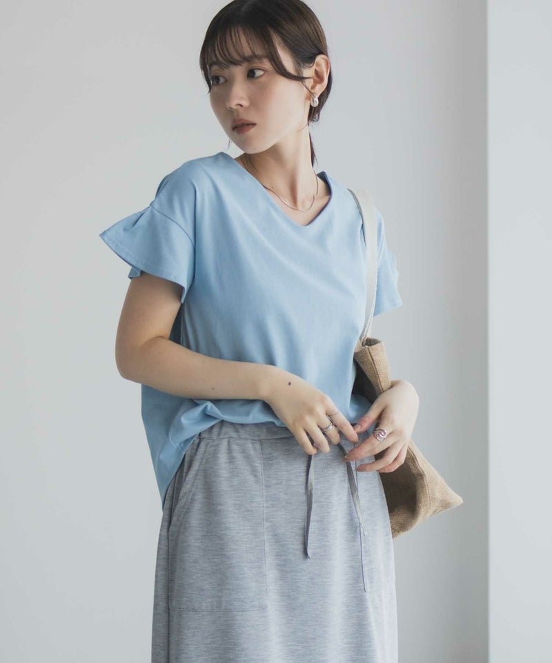 Idnes スリーブデザインTシャツ レディース メール便 対応商品商品画像-7