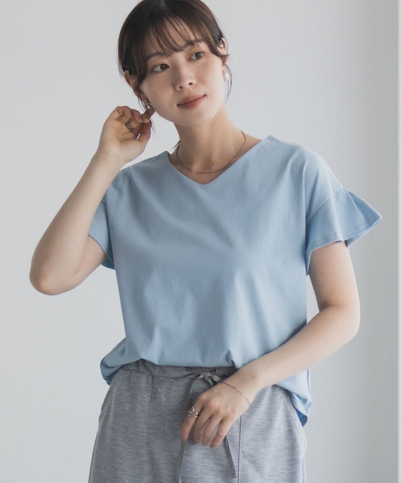 Idnes スリーブデザインTシャツ レディース メール便 対応商品商品画像-7