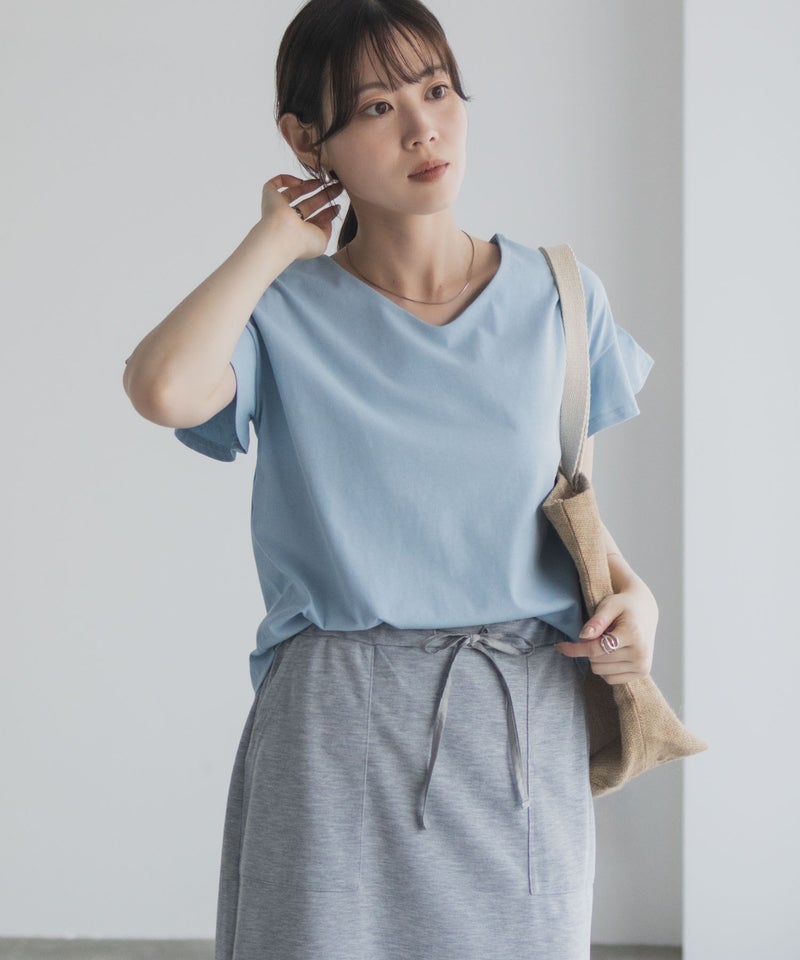 Idnes スリーブデザインTシャツ レディース メール便 対応商品商品画像-8