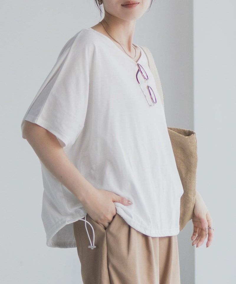 Idnes 裾ドロストカットソー レディース メール便 対応商品商品画像-2