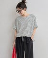 Idnes 裾ドロストボーダーカットソー レディース メール便 対応商品商品サムネイル-4