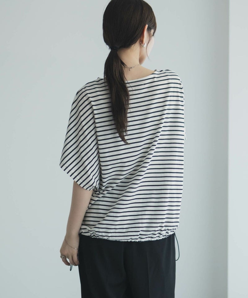 Idnes 裾ドロストボーダーカットソー レディース メール便 対応商品商品画像-9