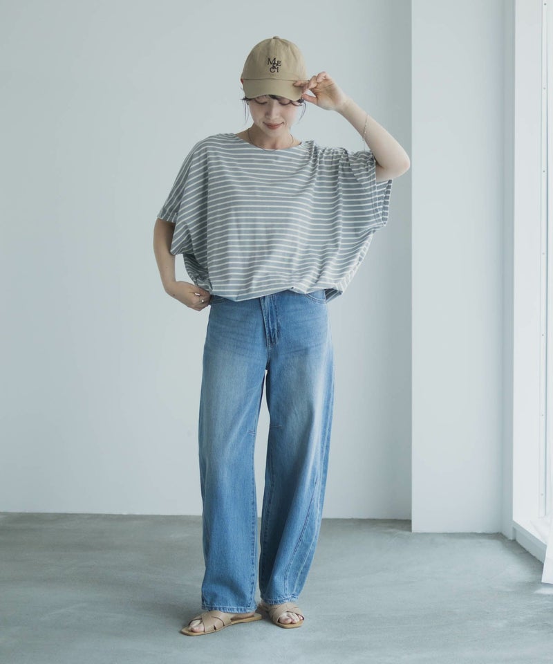 Idnes 裾ドロストボーダーカットソー レディース メール便 対応商品商品画像-15