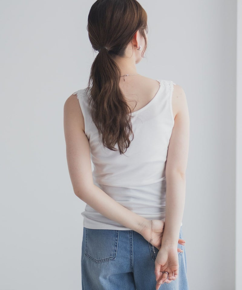 Idnes モチーフレースタンクトップA柄 レディース メール便 対応商品商品画像-8