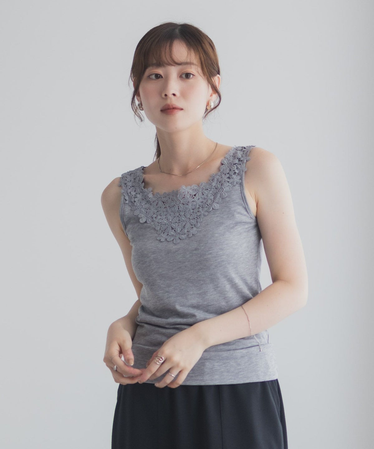 Idnes モチーフレースタンクトップA柄 レディース ネコポス 対応商品