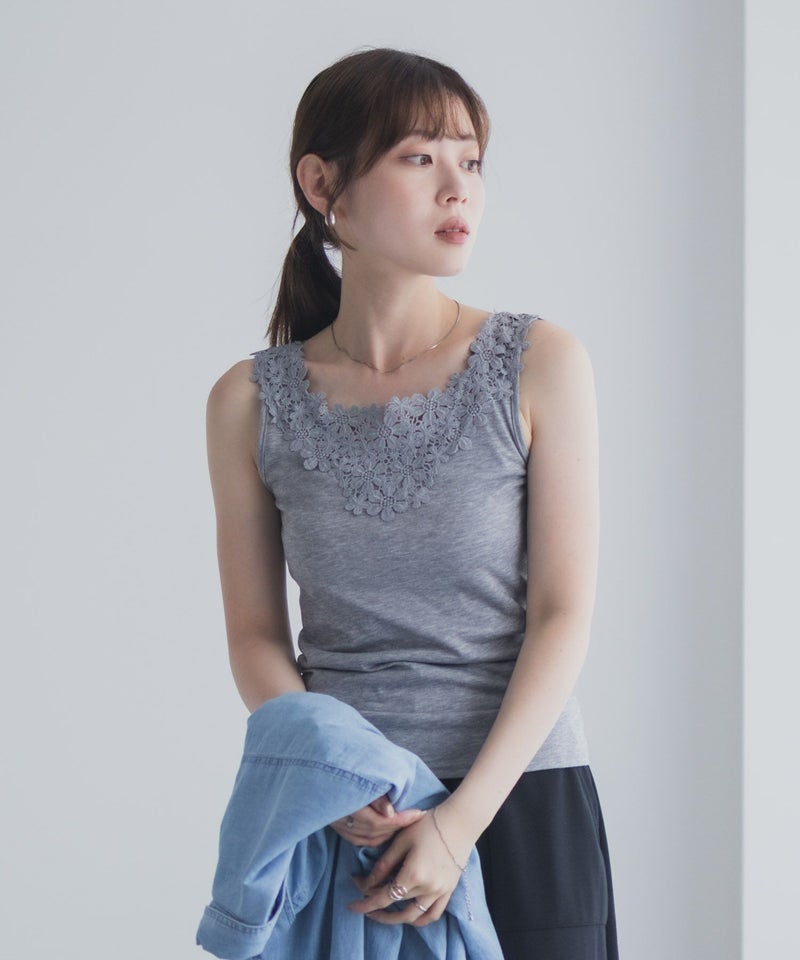 Idnes モチーフレースタンクトップA柄 レディース メール便 対応商品商品画像-12