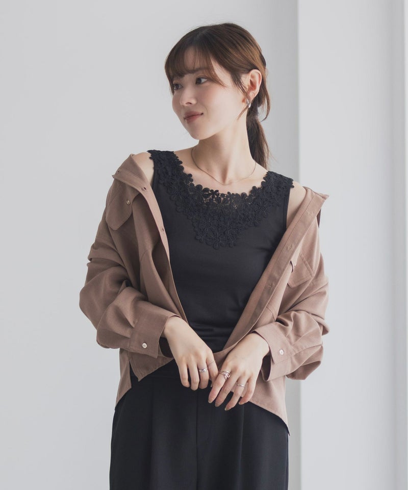 Idnes モチーフレースタンクトップA柄 レディース メール便 対応商品商品画像-16