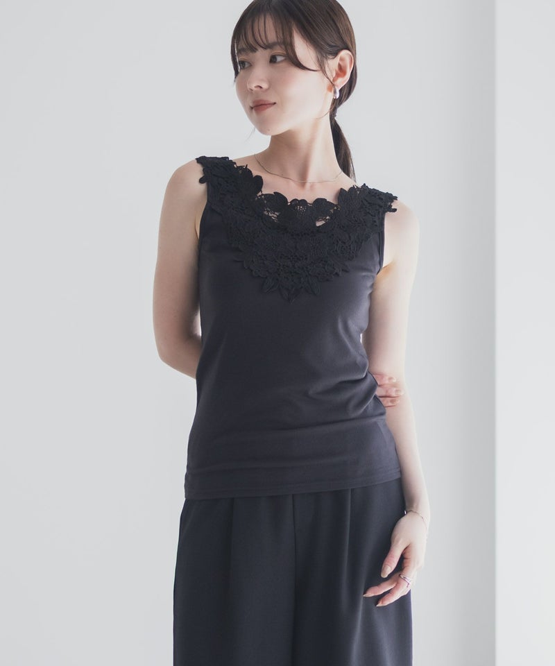 Idnes モチーフレースタンクトップB柄 レディース メール便 対応商品商品画像-5