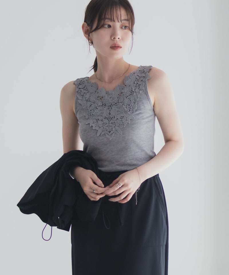 Idnes モチーフレースタンクトップB柄 レディース メール便 対応商品商品画像-21