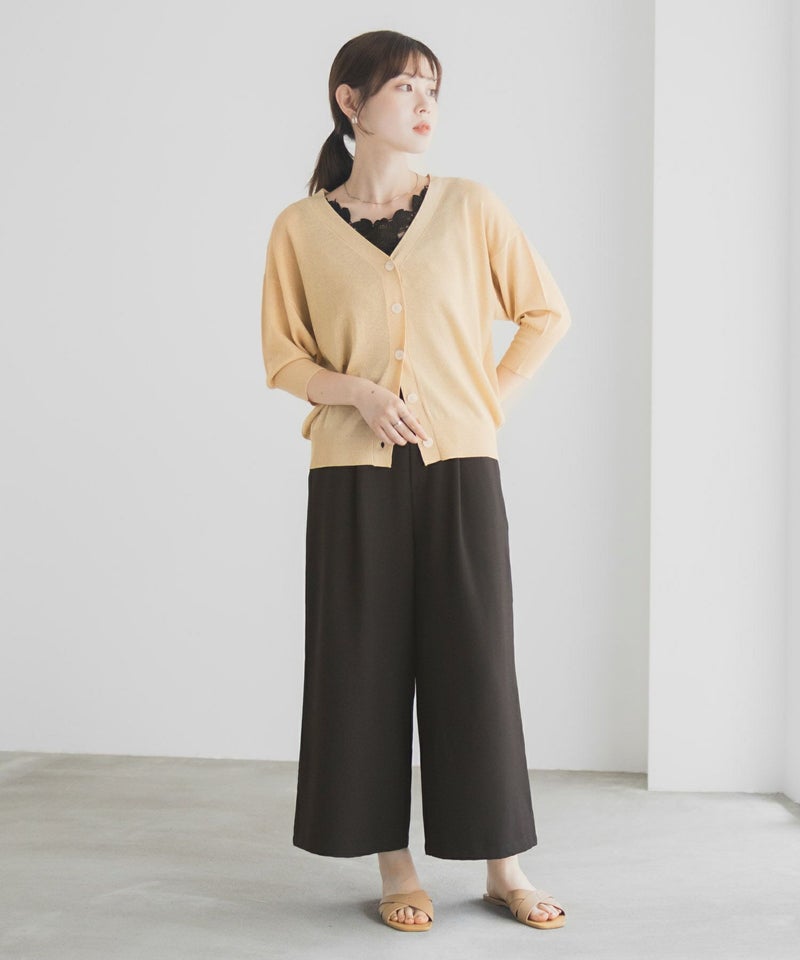 [期間限定knit]Idnes ラメVネックカーディガン レディース商品画像-10