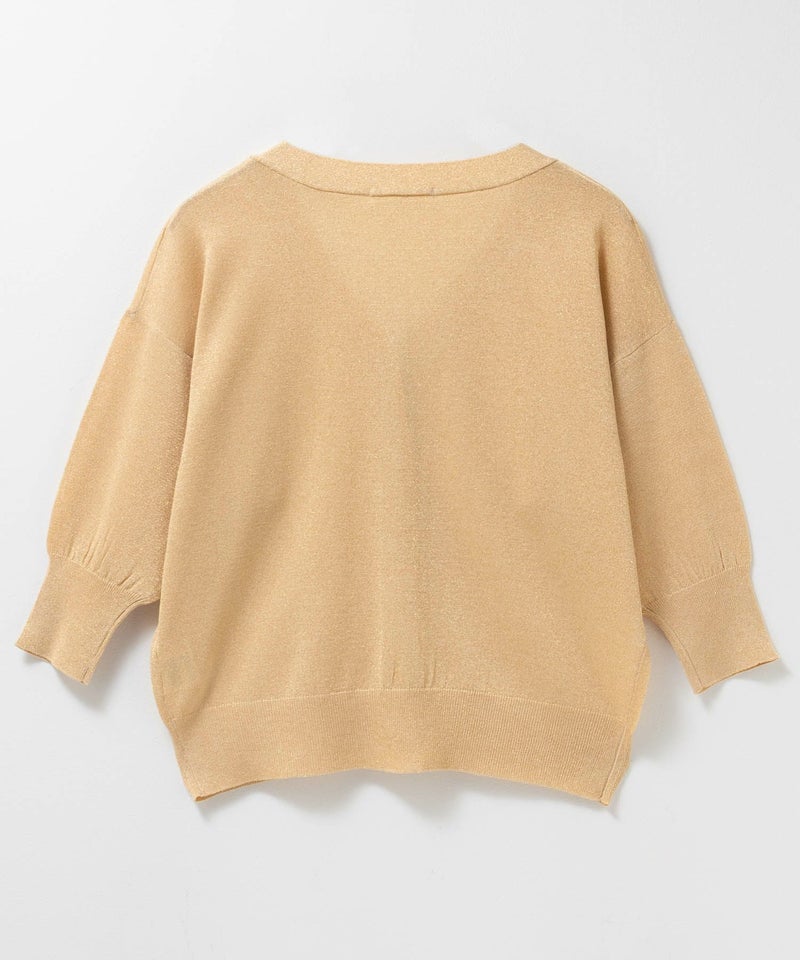 [期間限定knit]Idnes ラメVネックカーディガン レディース商品画像-22