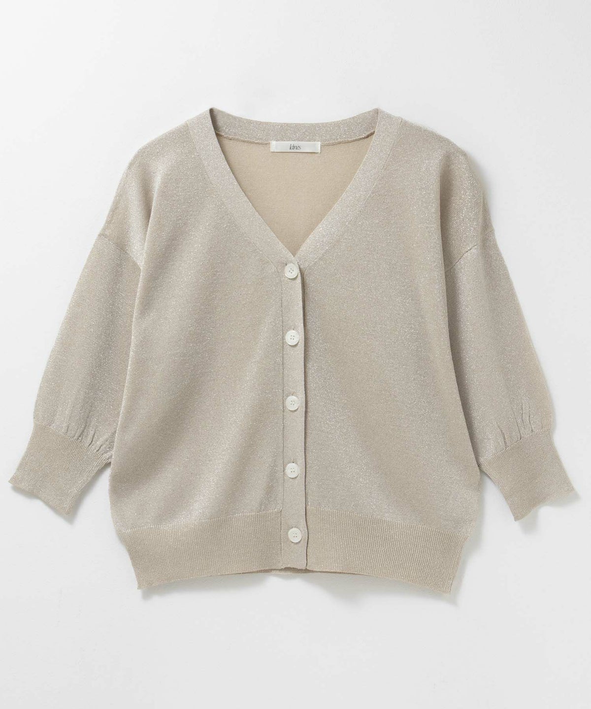 Idnes ラメVネックカーディガン レディース
