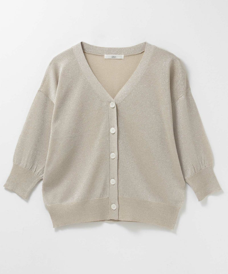 [期間限定knit]Idnes ラメVネックカーディガン レディース商品画像-23