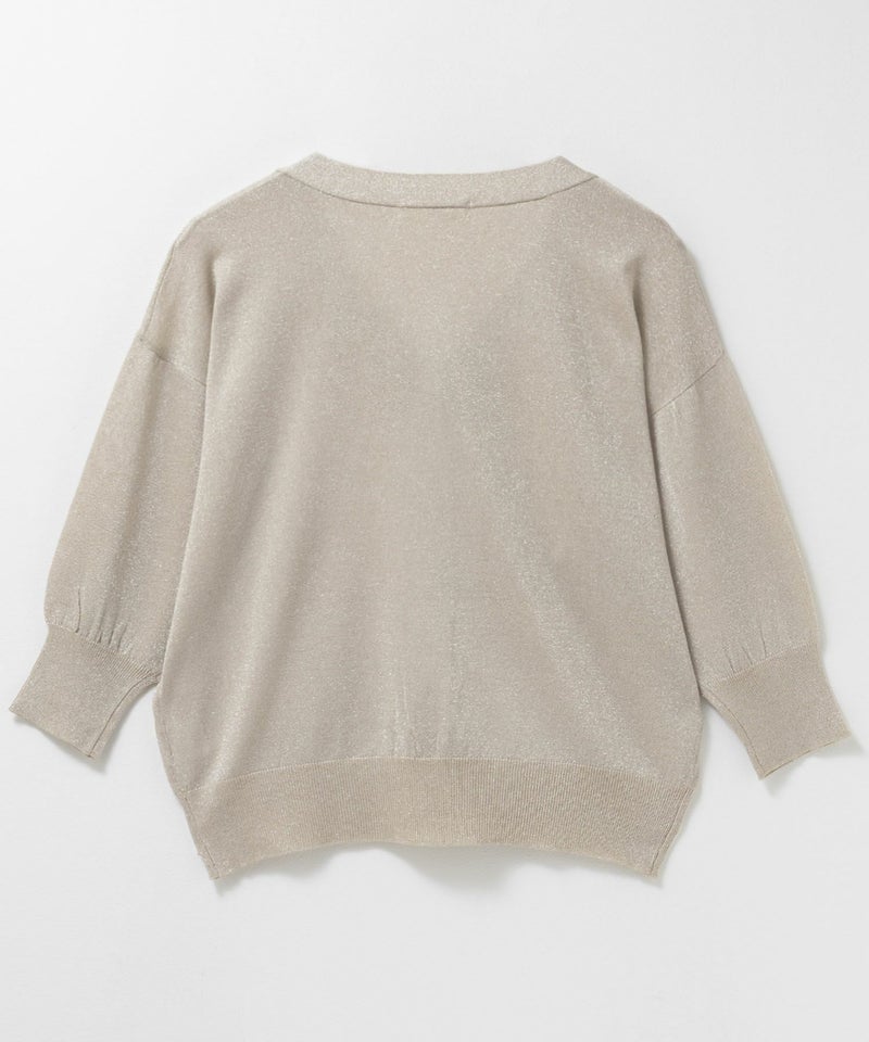[期間限定knit]Idnes ラメVネックカーディガン レディース商品画像-24