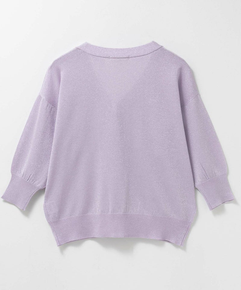 [期間限定knit]Idnes ラメVネックカーディガン レディース商品画像-26