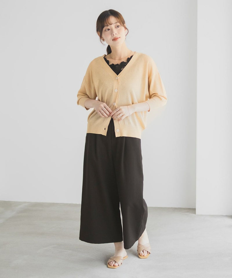 [期間限定knit]Idnes ラメVネックカーディガン レディース商品画像-28