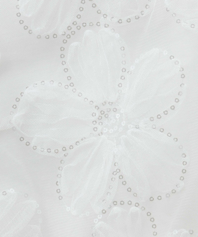 [期間限定knit]Idnes フラワーチュールハーフスリーブカーディガン レディース商品画像-24