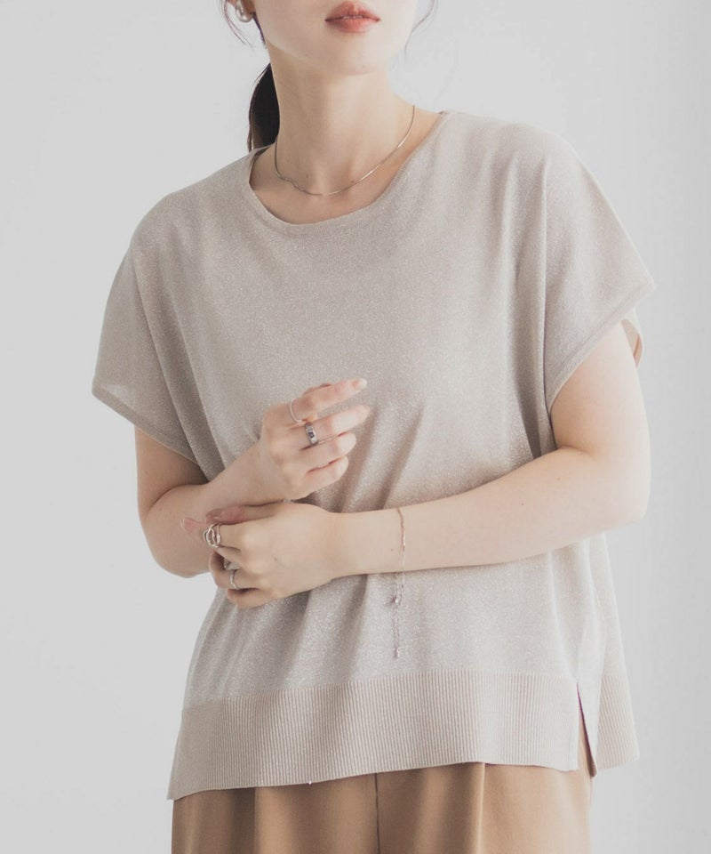 [期間限定knit]Idnes ラメフレンチプルオーバー レディース商品画像-2