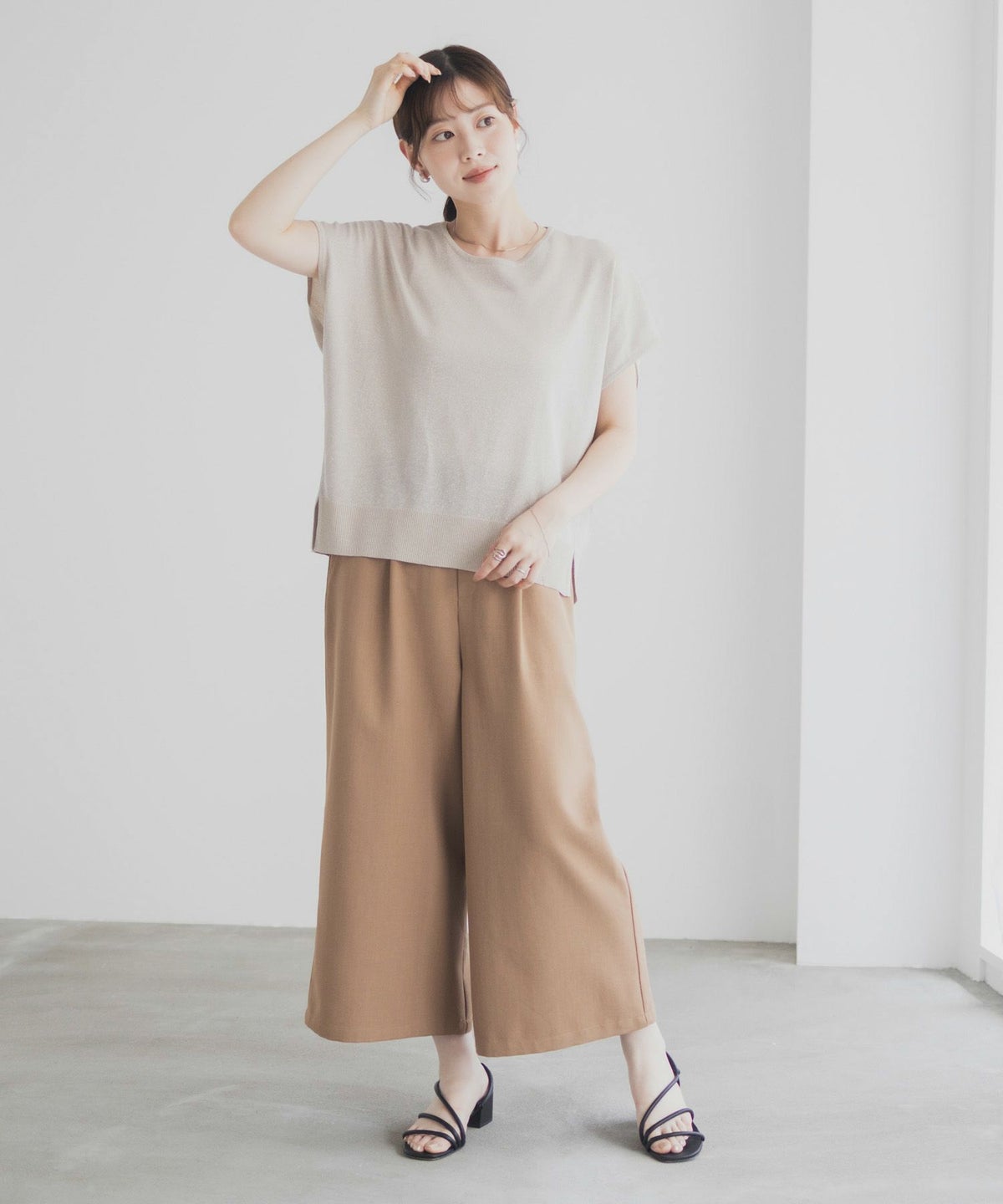 Idnes ラメフレンチプルオーバー レディース