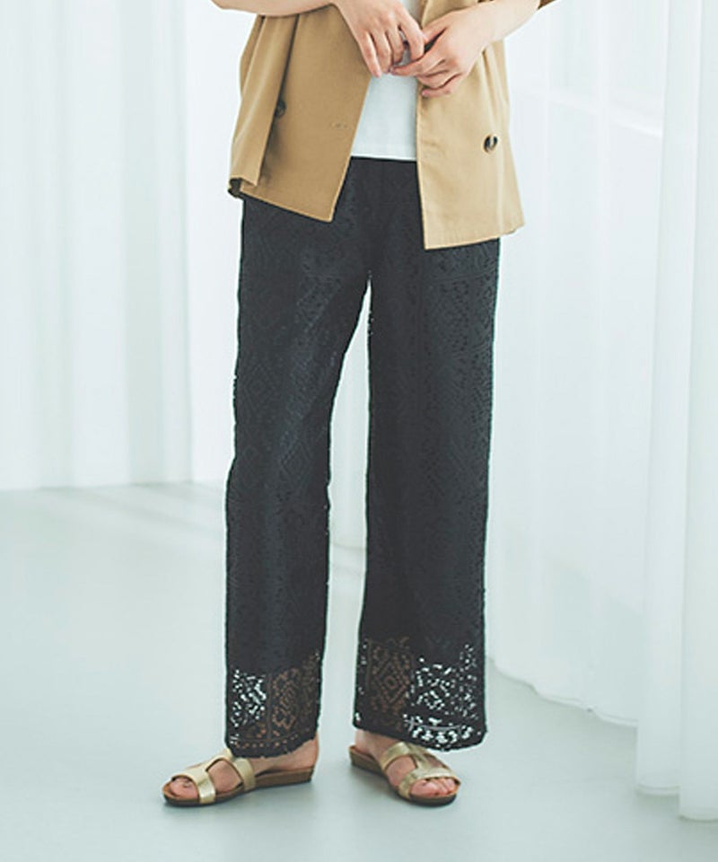 Idnes クロシェライクレースイージーパンツ レディース商品画像-1