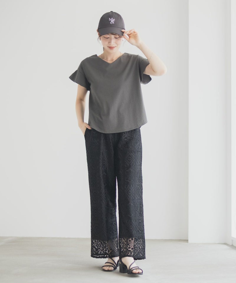 Idnes クロシェライクレースイージーパンツ レディース商品画像-13