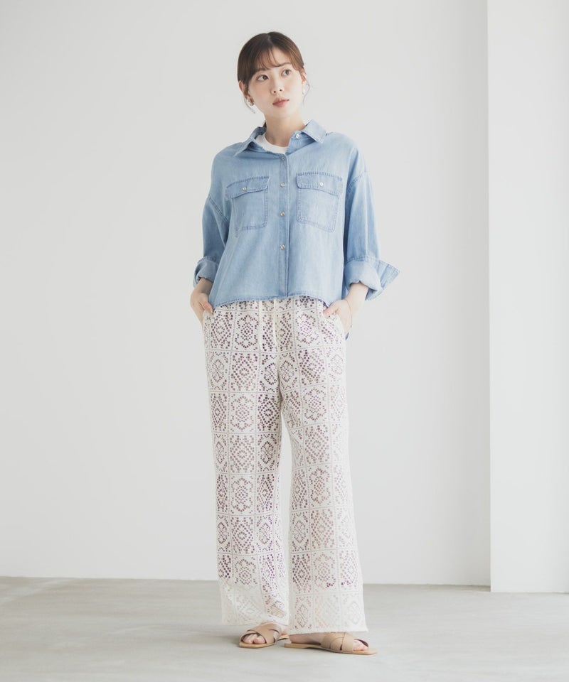 Idnes クロシェライクレースイージーパンツ レディース商品画像-22