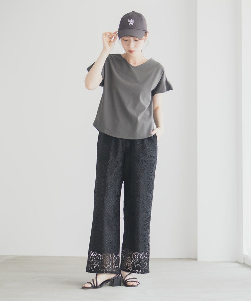 Idnes クロシェライクレースイージーパンツ レディース商品画像-23