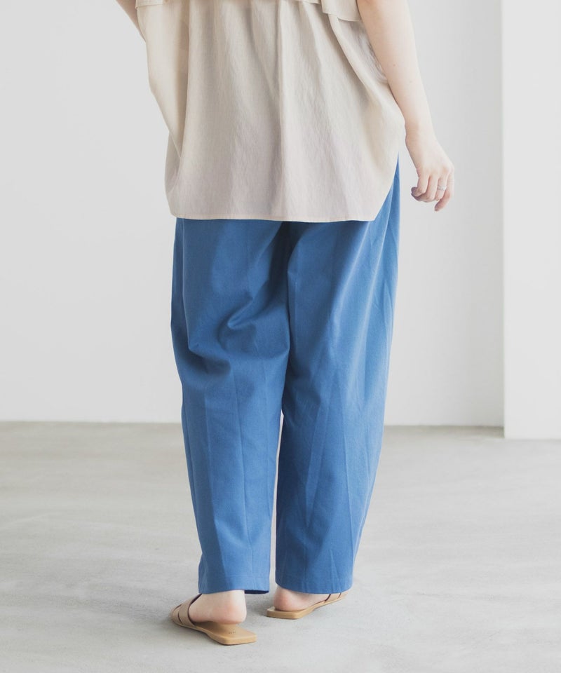 Idnes リネンライクドロストテーパードパンツ レディース商品画像-10