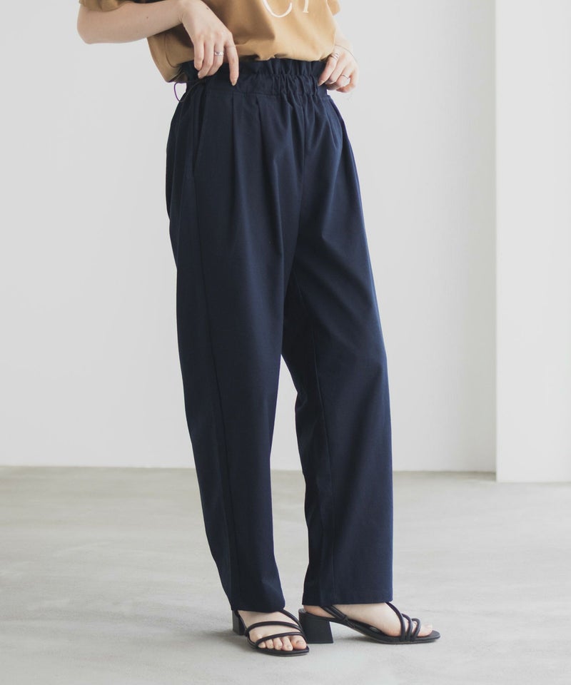 Idnes リネンライクドロストテーパードパンツ レディース商品画像-15