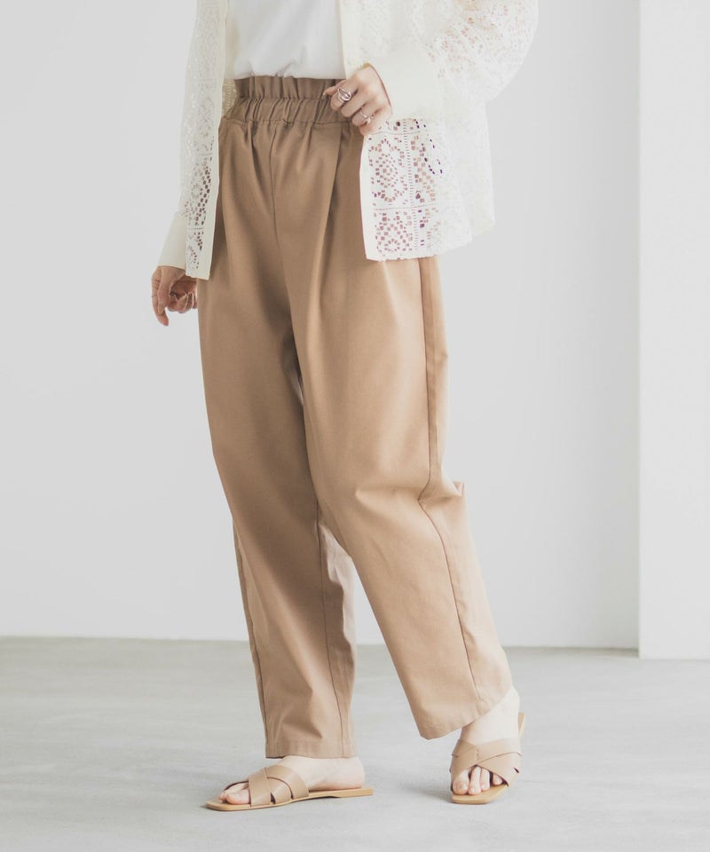 Idnes リネンライクドロストテーパードパンツ レディース商品画像-18